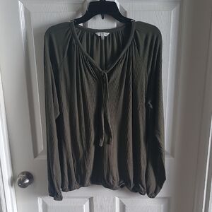 Lucky Brand Olive Green Blouse